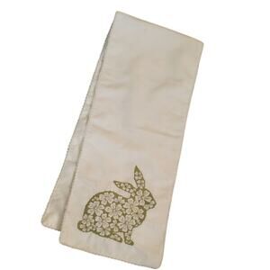 Easter Springtime Table Runner 70"x15" Bunny W/Pearls Cottage Core (READ)